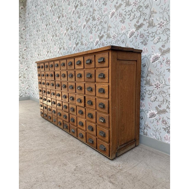 Wood Oak Workshop Cabinet with Drawers, 1920s For Sale - Image 7 of 12