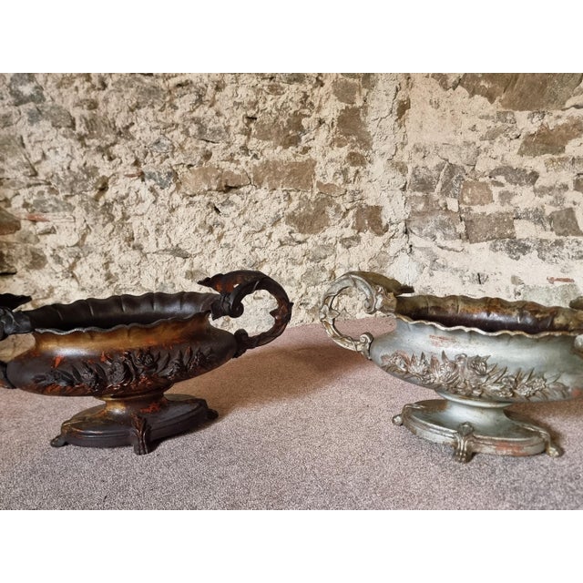 Large Antique Cast Iron Jardinière on Foot, France, 1900s For Sale - Image 14 of 17