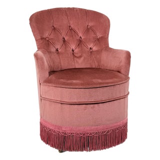 Boudoir Cocktail Chair in Pink Velvet, 1980s For Sale