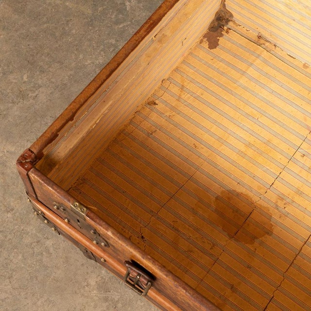 Antique Victorian Leather Travel Trunk, 1870s For Sale - Image 16 of 18