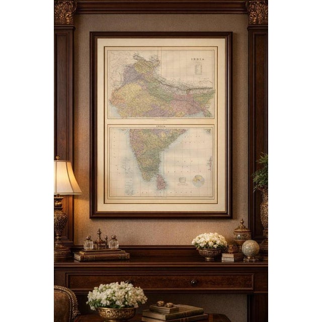 Antique Maps of India by Bartholomew for Black's General Atlas, 1884, Set of 2 For Sale - Image 9 of 12