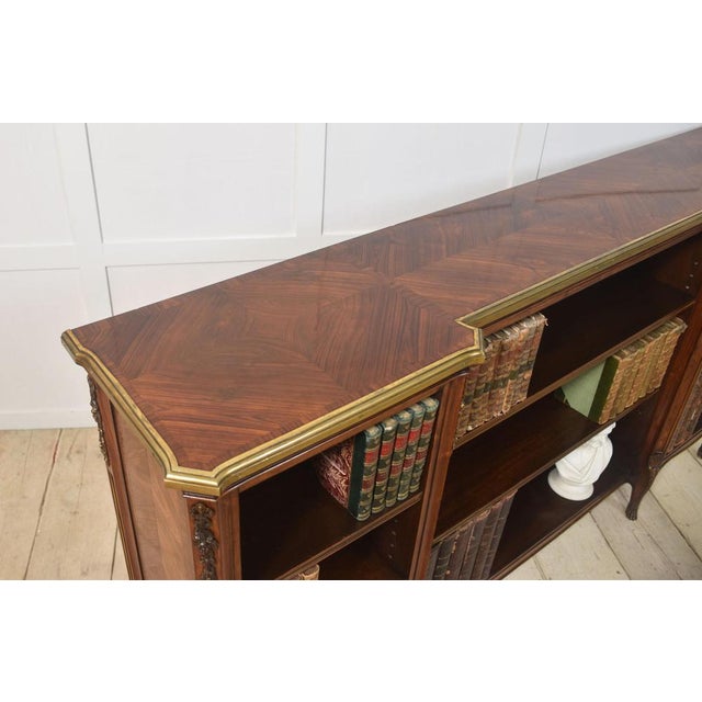 Kingwood Ormolu Mounted Open Bookcase For Sale - Image 15 of 18