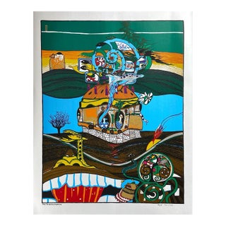 1972 Helmut Kand "The Windcolor Machine" Signed Abstract Foil Serigraph For Sale