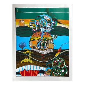 1972 Helmut Kand "The Windcolor Machine" Signed Abstract Foil Serigraph