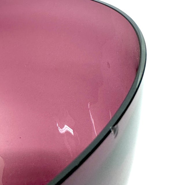 Timeless Modern Classic Amethyst Glass Serving Bowl Curation - Group of 3 For Sale - Image 11 of 11