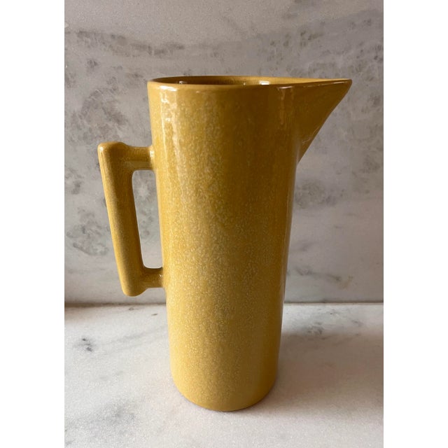 Mid Century Moern Dryden Studio Art Pottery Glazed Pitcher and 6 Glasses For Sale In Austin - Image 6 of 13