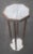 Vintage Octogonal Marble and Walnut Bobbin Turned Legs Stand. White marble top and base. Antique walnut boobin Turned...