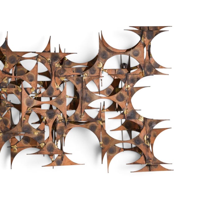 Mid 20th Century Marc Creates Mid Century Brutalist Metal Wall Sculpture For Sale - Image 5 of 6