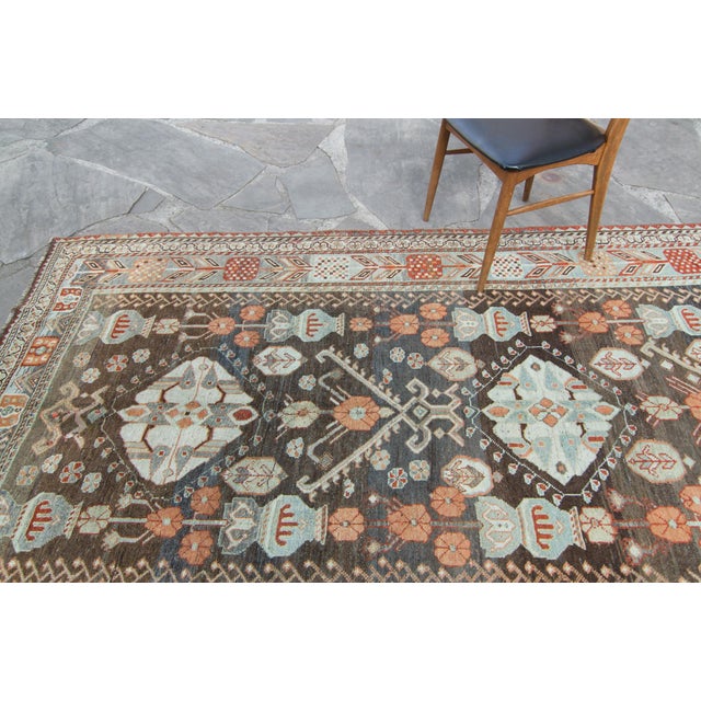 1920s Vintage Caucasian Karabagh Vase Wool Pile Handwoven Rug For Sale In Los Angeles - Image 6 of 11