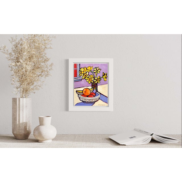 In this colorful, expressive still life painting the raw beauty of daffodils is celebrated. Painted with a vibrant and...