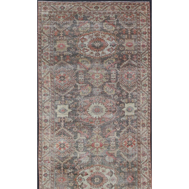 Antique Persian Sultanabad Gallery with Floral Design in Lt. Blue, Gray & Red. Keivan Woven Arts / rug EMB-22120-15007,...