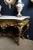 Large napoleon iii period console with four feet in gilded wood in the louis xv style. An exceptional gilding for this...