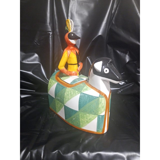 Green Harlequin Teapot from Cerámicas Benlloch, Manises Spain, 1999, Set of 2 For Sale - Image 8 of 8