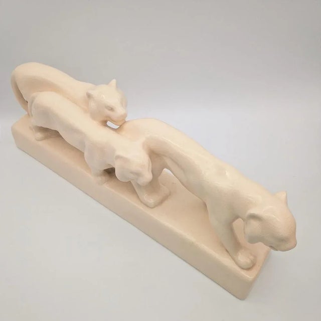 Large Art Deco Lion Figurine, 1930s For Sale - Image 6 of 8