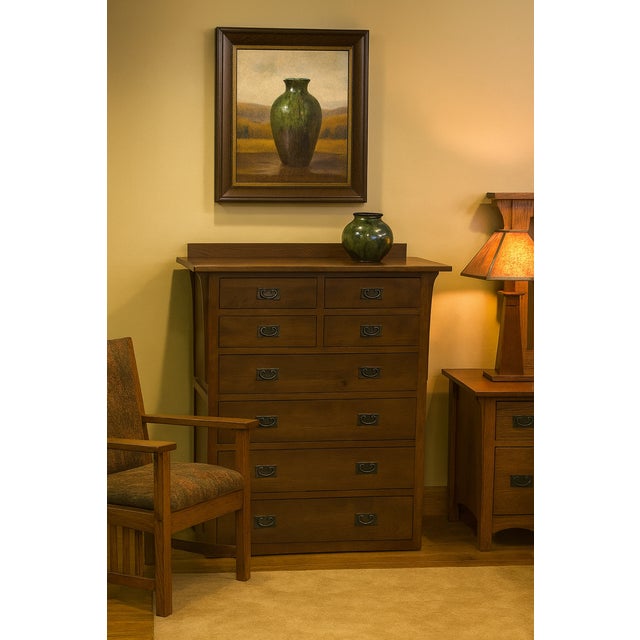Wood Mission Quarter Sawn Oak 8 Drawer Dresser - Walnut For Sale - Image 7 of 11