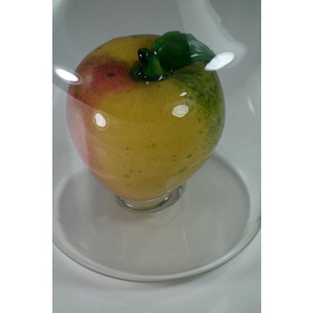 Rare sculpture Murano Bottle Colored Apple Glass into Clear Blown Bottle 1970 Perfect condiction