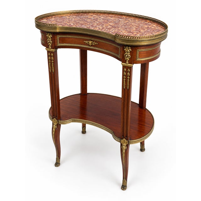 19th Century 19th Century Louis XV Transition Mahogany Kidney Console Table For Sale - Image 5 of 14