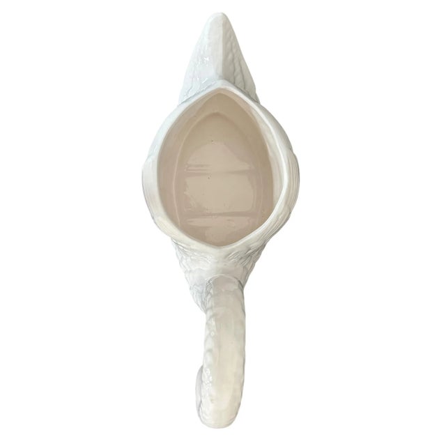 Vintage Elegant White Swan Planter Vase | Vintage Pottery Centerpiece | Mid-Century Home Decor For Sale - Image 10 of 12