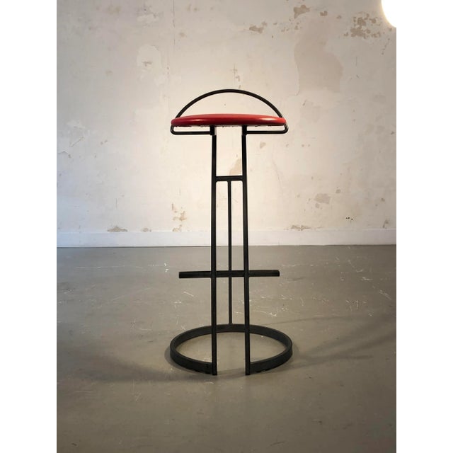 Black Postmodern Bar Stools, France, 1980s, Set of 3 For Sale - Image 8 of 13