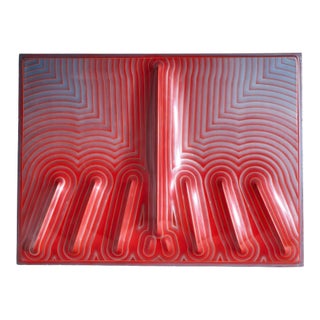J. McCarthy Mid Century 1977 Strawberry Fields Large Red Fiberglass Wall Art For Sale