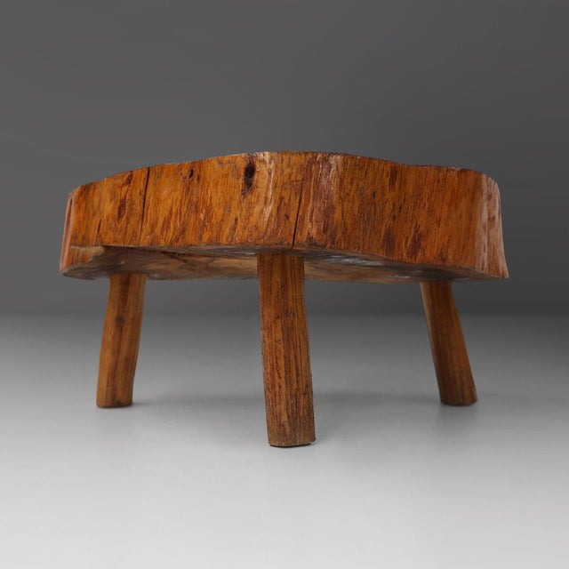 Rustic Low Wooden Tripod Tree Trunk Side Table, 1890s For Sale - Image 10 of 10