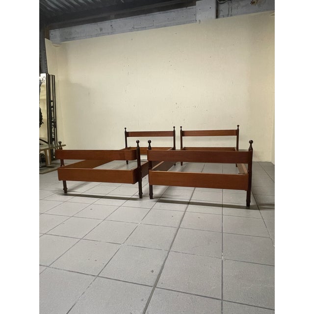 Vintage Teak Single Beds by Fratelli Proserpio, 1960s, Set of 2 For Sale - Image 11 of 18