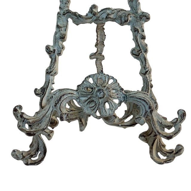 Ivory 1920s Large Ornate Distressed Painting or Photo Display Tabletop Easel 19” For Sale - Image 8 of 8