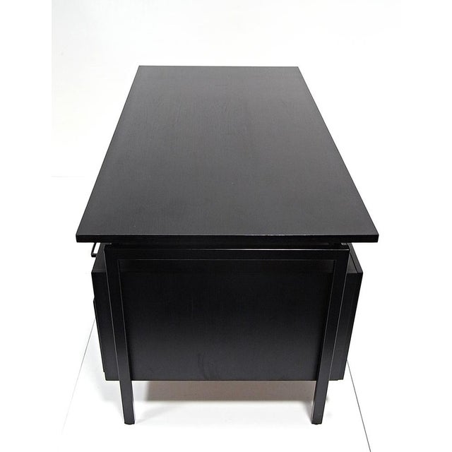 Writing Desk in Black Stained Oak by Herbert Hirche for Christian Holzäpfel KG, Germany, 1960s For Sale - Image 4 of 18
