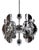 Space Age Chrome Chandelier in Crystal Glass Optic Lens by Oscar Torlasco, 1970s For Sale
