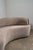 Curved Crescent Sofa in Textured Taupe Fabric For Sale - Image 4 of 11