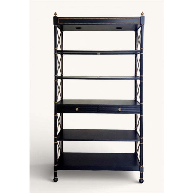 Early 21st Century Sherrill Lighted Regency Etagere For Sale - Image 5 of 16