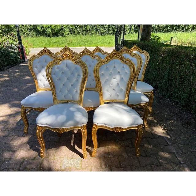 1980 Italian Baroque Gold Beech Dining Set - 7 PCS For Sale - Image 9 of 17