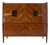 Italian Secretaire with Geometric Veneer and Carved Panels, 1950s For Sale