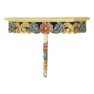 1940s Small Console Table Floral Carving For Sale