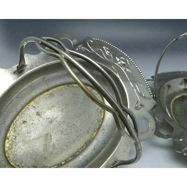 Metal Art Nouveau Baskets, Germany, 1900s, Set of 2 For Sale - Image 7 of 12