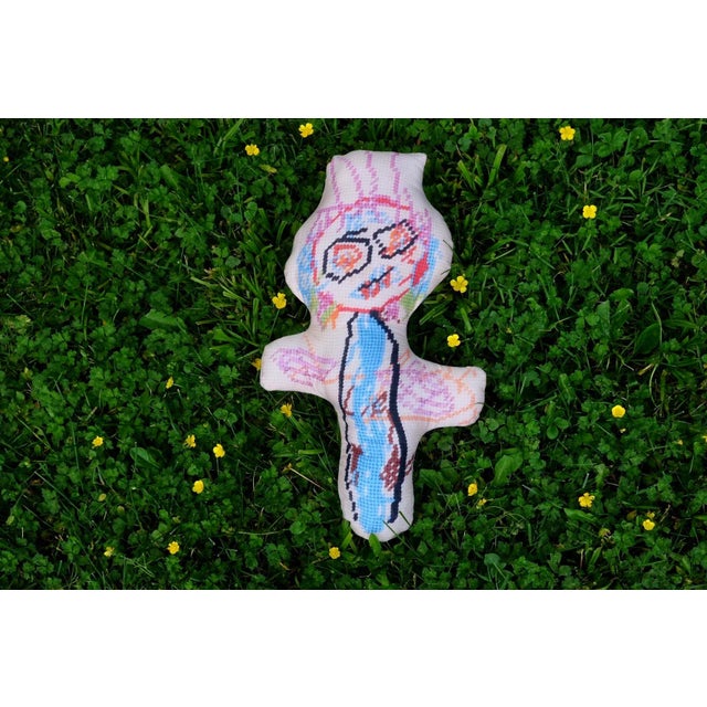 Velvet "Swag Monster" Sculpted Pillow, Custom Original For Sale - Image 4 of 8