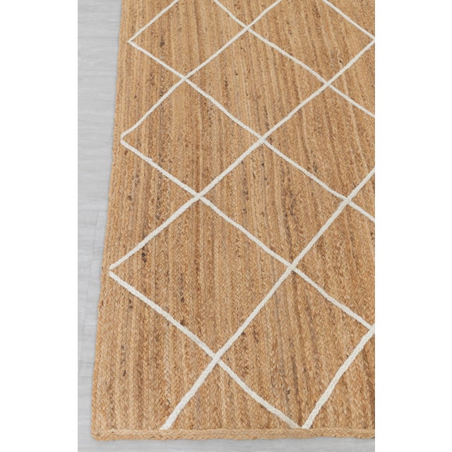 Modern Geometric Bohemian Jute Rug 3x12Ft. For Sale - Image 10 of 13
