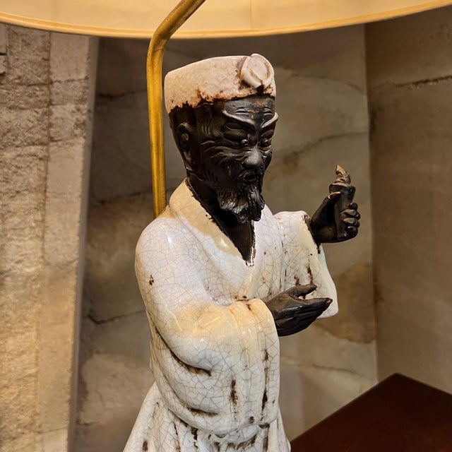 Marcello Fantoni 1950s Marcello Fantoni Asian Figural Table Lamps Italy For Sale - Image 4 of 12