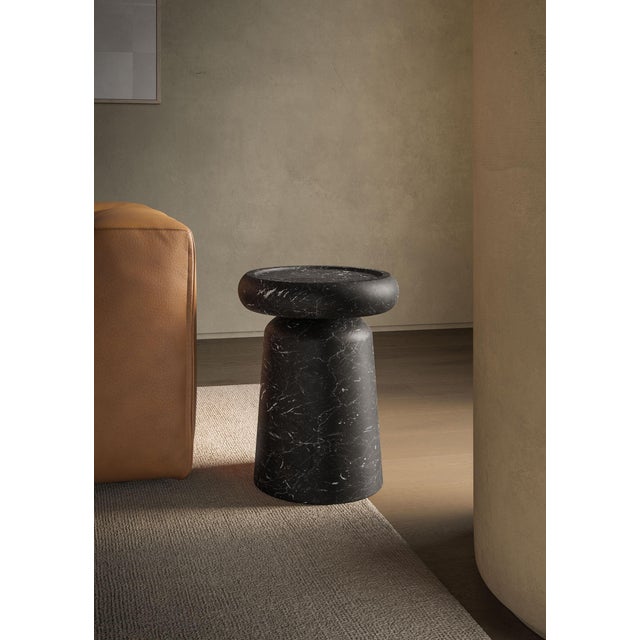 Side Table in Black Marquinia marble Size: ⌀ 39 x 50 cm. - 15.4 x 19.7 in. Commercial name: Nissa Side Table in Black...