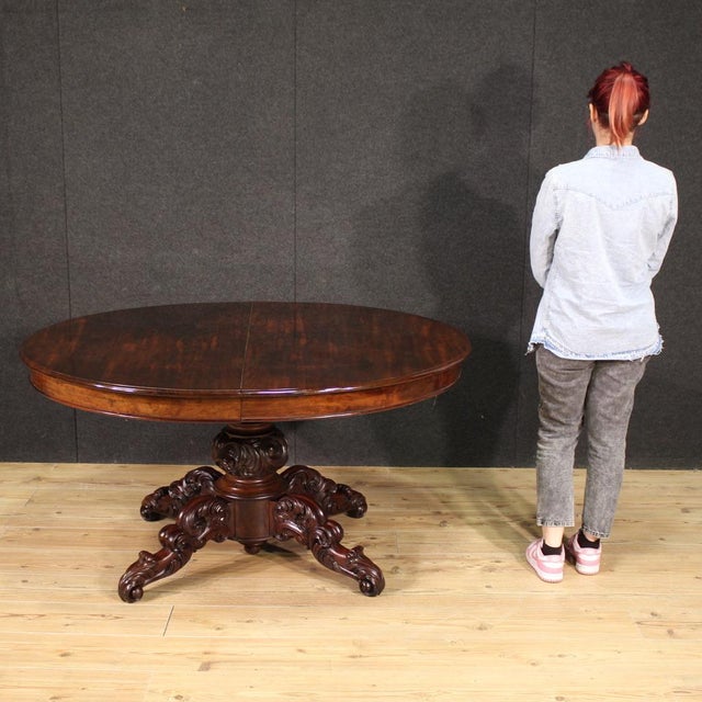 Antique Extendable Mahogany Table, 1880 For Sale - Image 12 of 13