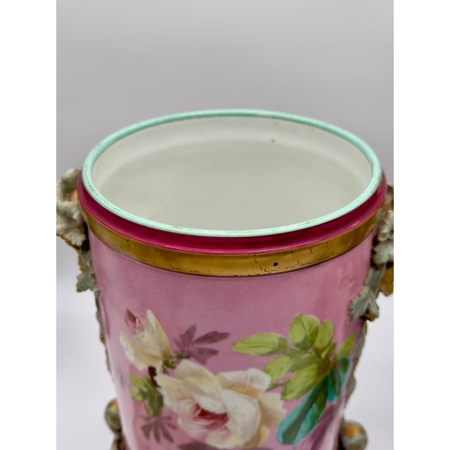 Pink Antique French Porcelain Jardiniere For Sale - Image 8 of 10