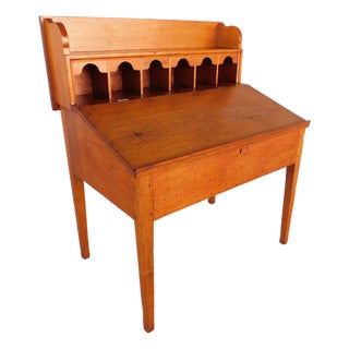 Antique Pine Primitive Plantation Desk For Sale