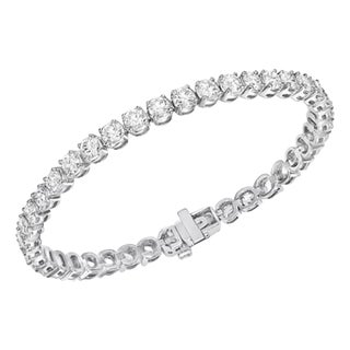 34 Round Diamond 35 Pointer Each Tennis Bracelet in 18 Karat Gold 11.9 Carat 7 " For Sale