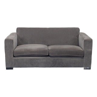 Room & Board Modern Gray Loveseat With Wide Track Arms For Sale