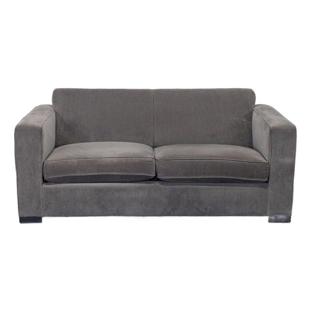Room & Board Modern Gray Loveseat With Wide Track Arms For Sale