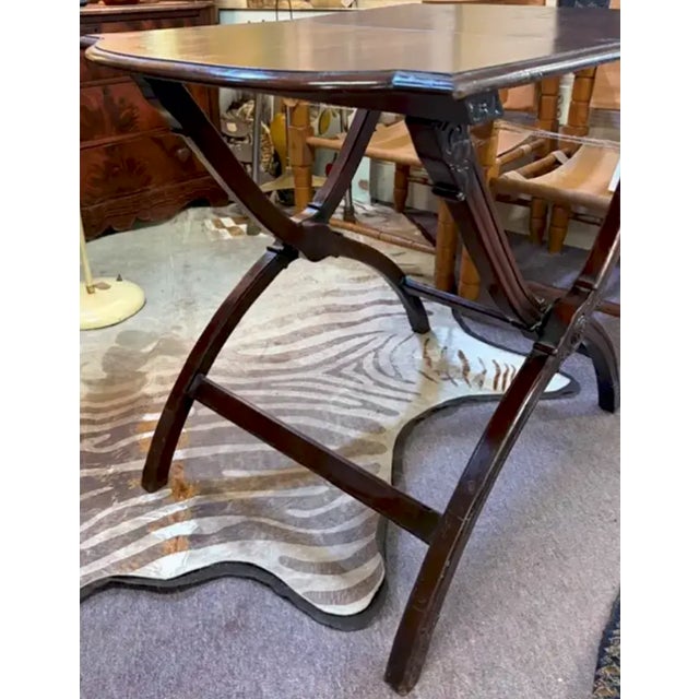 Antique English Campaign Table With Folding Mechanism, For Sale In New York - Image 6 of 10