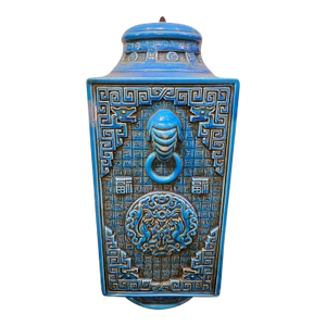 Large Turquoise-Glazed Archaistic Pottery Vase and Cover
