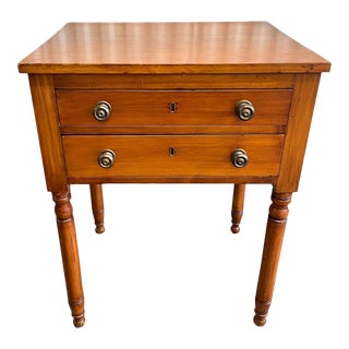 19th Century Antique Pine End Table/ Night Stand For Sale