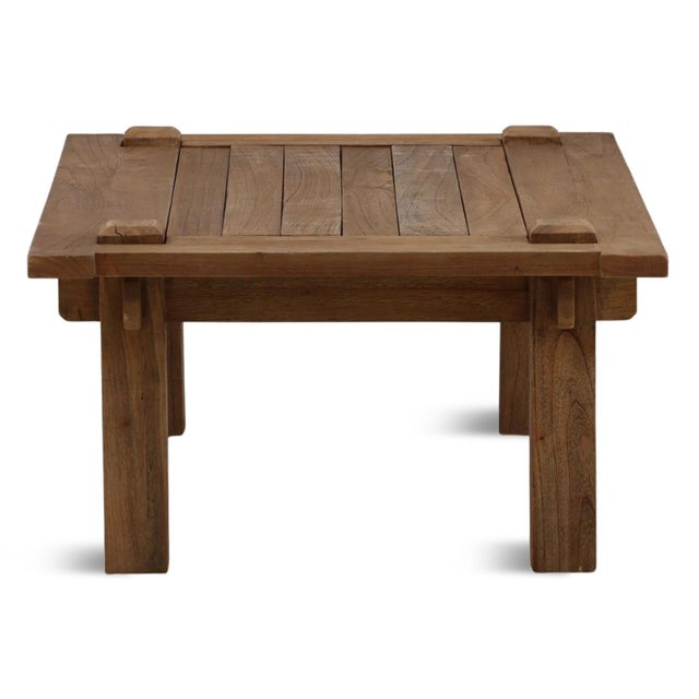 Rustic Wood Beam Coffee Table For Sale - Image 4 of 5
