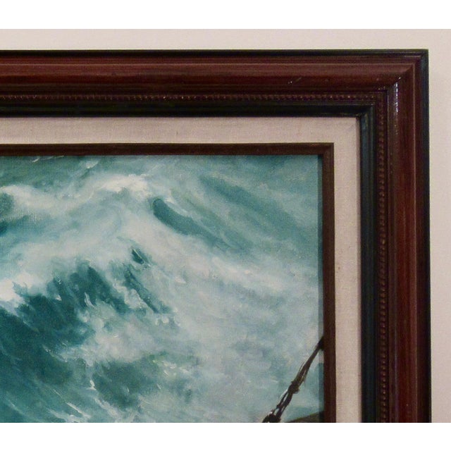 Paint Lydia Vercinsky Rough Sea In California Coast C. 1980 Painting For Sale - Image 7 of 7